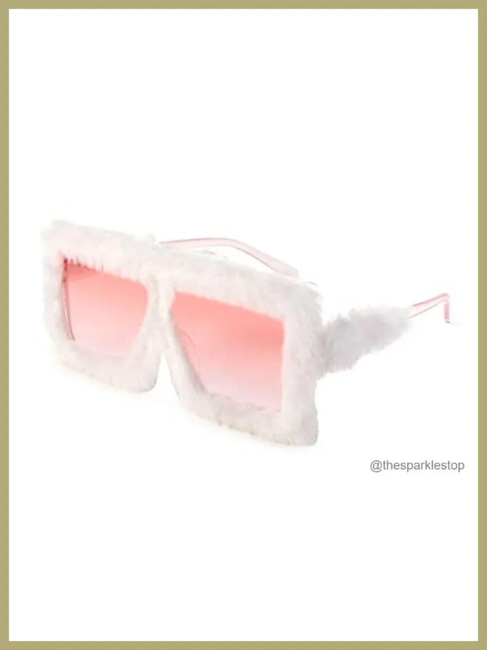 Oversized Square Plush Velvet Sunglasses Retro Punk Party Shades
